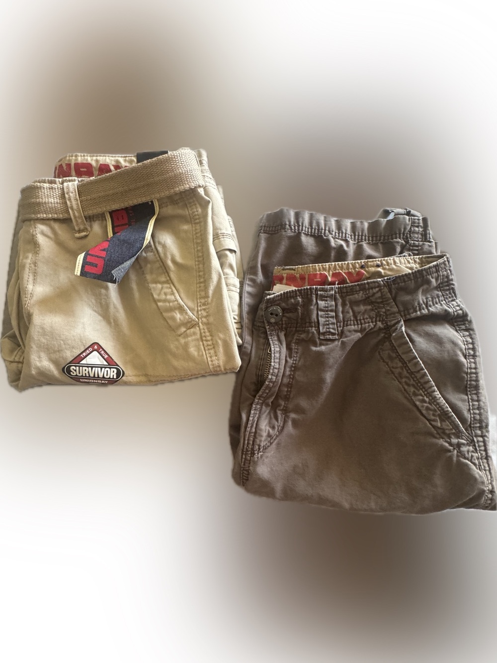 Lot of 2 pairs Men's Union Bay Cargo Shorts size 30 Waist.  1 NWT, 1 Used
